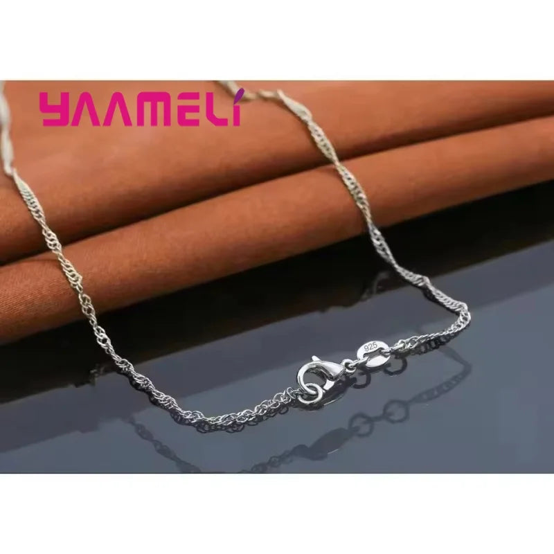 925 Sterling Silver Heart Pendant Necklace & Earrings Set Silver Jewelry Set Qme