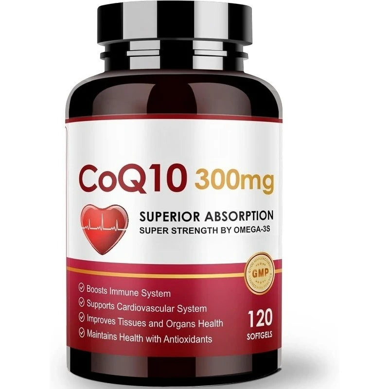 CoQ10 300mg Softgels with PQQ, Omega-3 & Black Pepper 120ct Antioxidant Softgels Qst 1 bottle