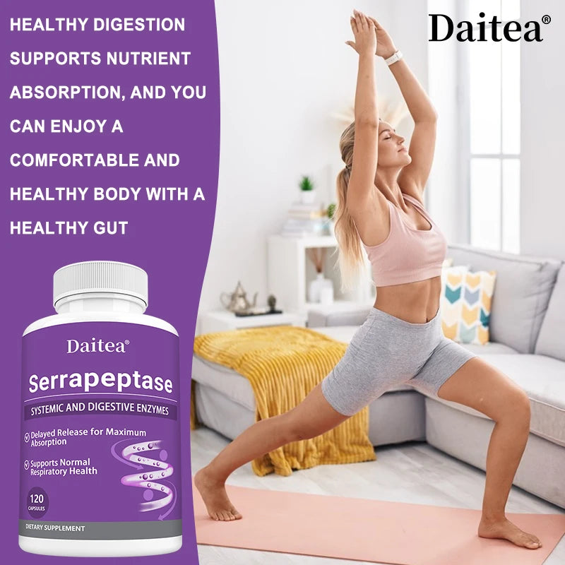 Serrapeptase Delayed Release Capsules | Proteolytic Enzyme Enzyme Supplement Qst