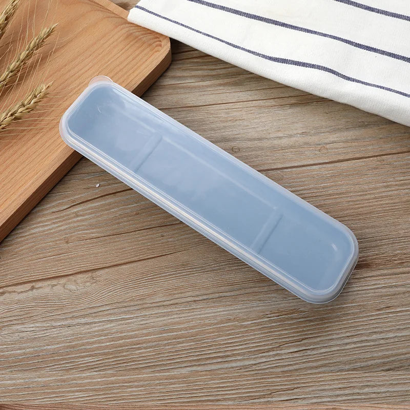 Portable Cutlery Case – Spoon Fork Storage Box for Students Portable Cutlery Case Qme Blue