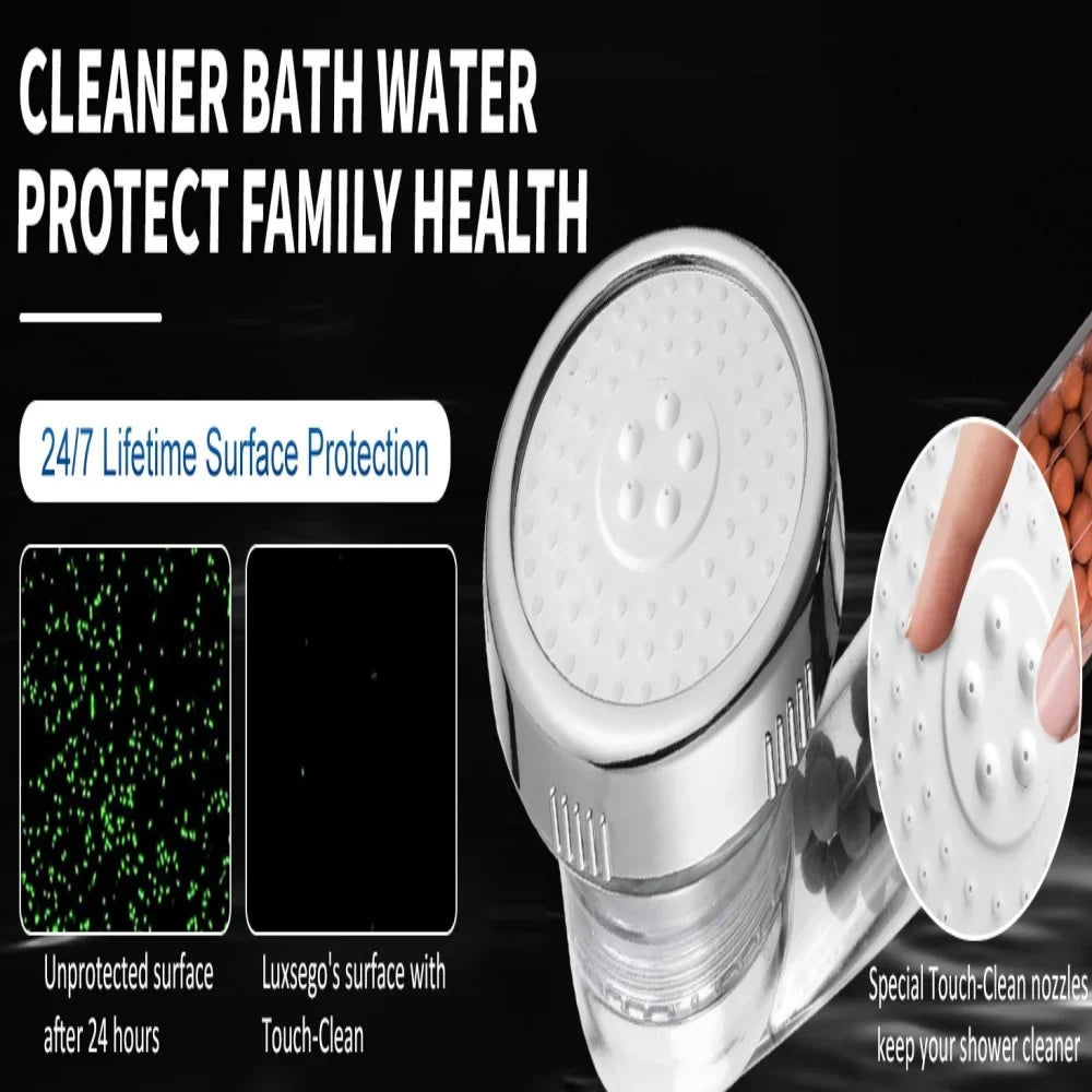 3-Speed Negative Ion Filtered Shower Head | Water Purifier Filtered Shower Head Qme