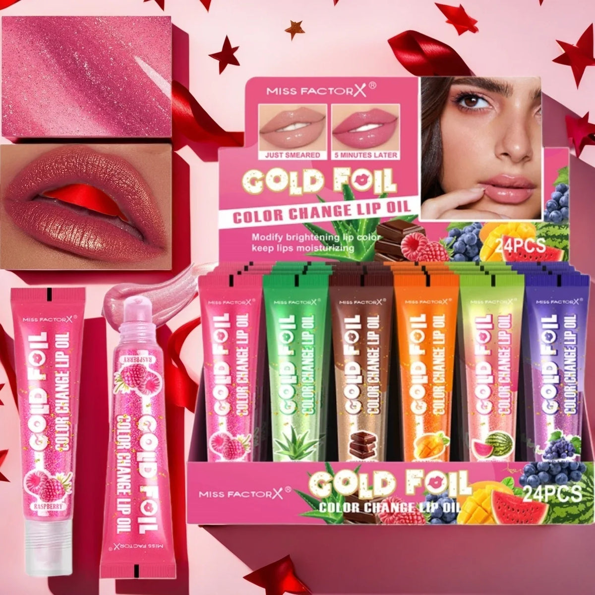 Shiny Lip Oil – Deep Moisturizing Foil Brightening Lip Color Lip Oil Gloss Qme