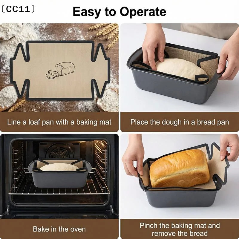 Silicone Bread Loaf Pan Liner – Non-Stick Reusable Baking Mat Silicone Baking Liner Qme