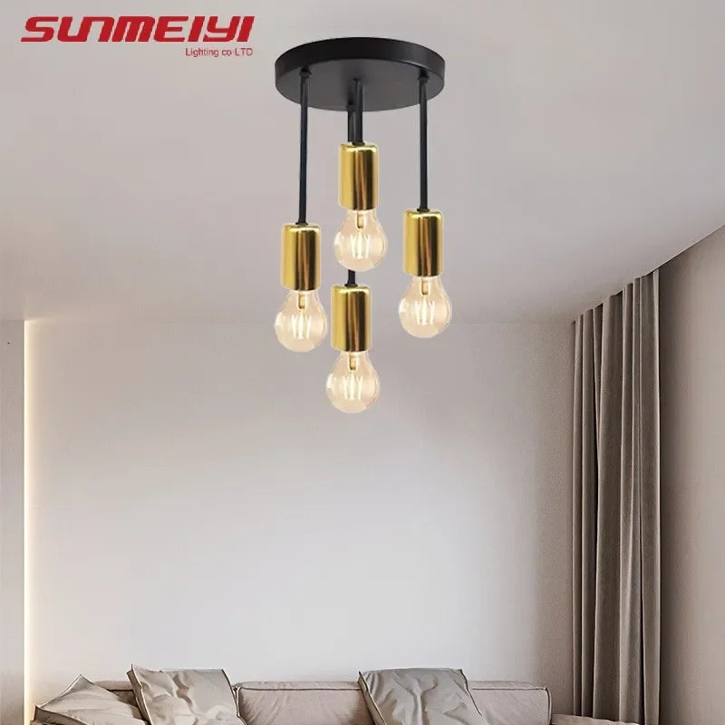 E27 Modern LED Ceiling Light Black Aluminum – Energy Saving LED Ceiling Light Qme