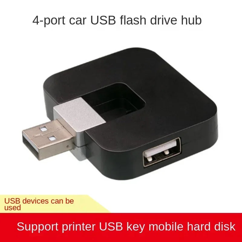 Rotating 4-Port USB 2.0 Hub Splitter – Car & Desk Expander USB Hub Splitter Qme