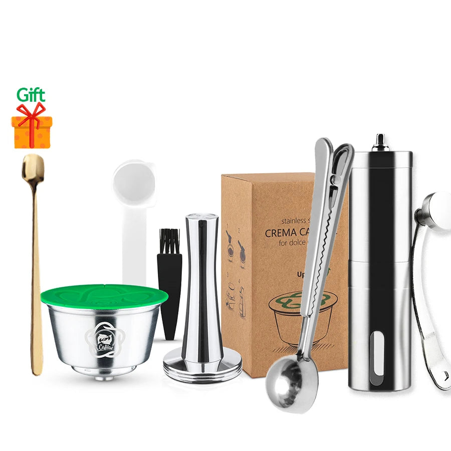 Reusable Stainless Steel Coffee Capsule for Dolce Gusto Refillable Coffee Capsule Qst 1pod tamper S G