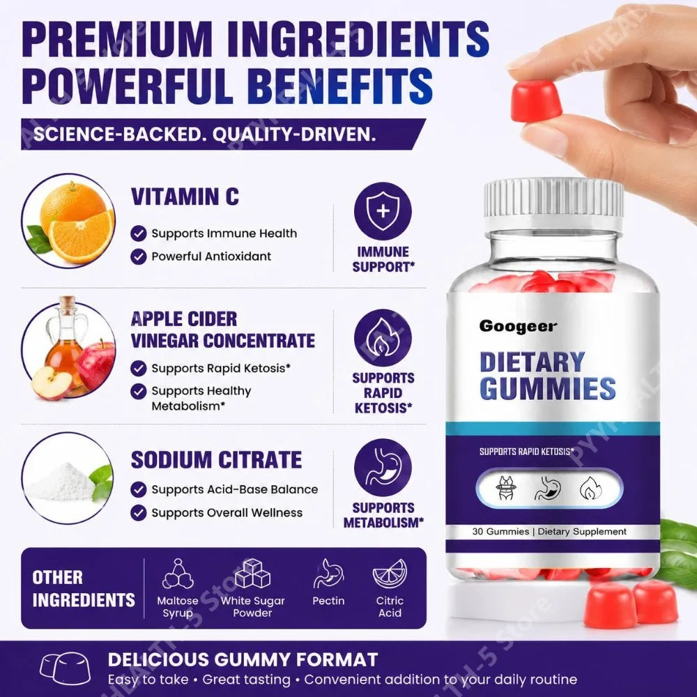 Vitamin C Gummies with Apple Cider Vinegar – 30 Ct Vitamin Gummies Qst