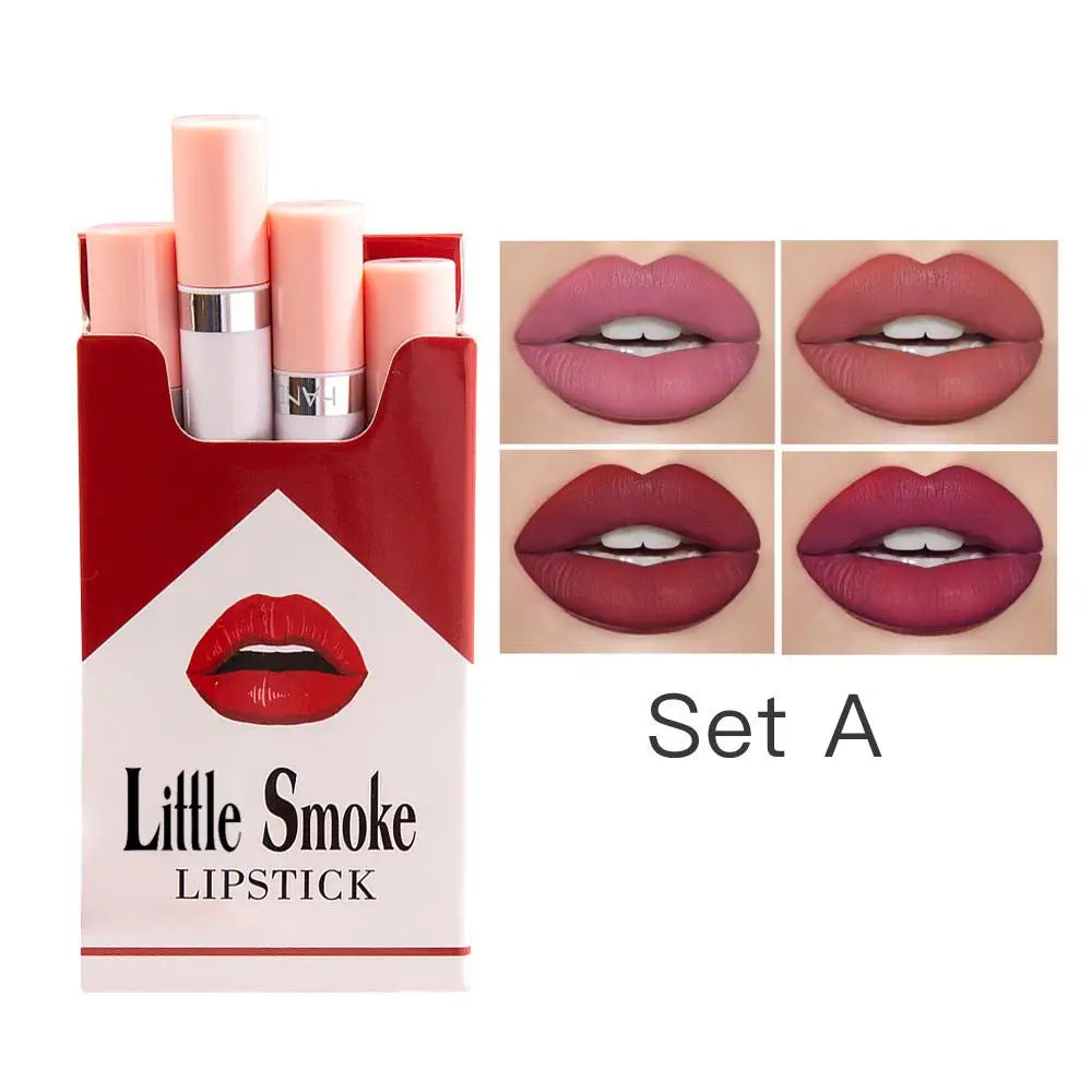 HANDAIYAN 4-Piece Matte Lipstick Set – Waterproof & Long-Lasting Matte Lipstick Set Qme A 01-04 CN
