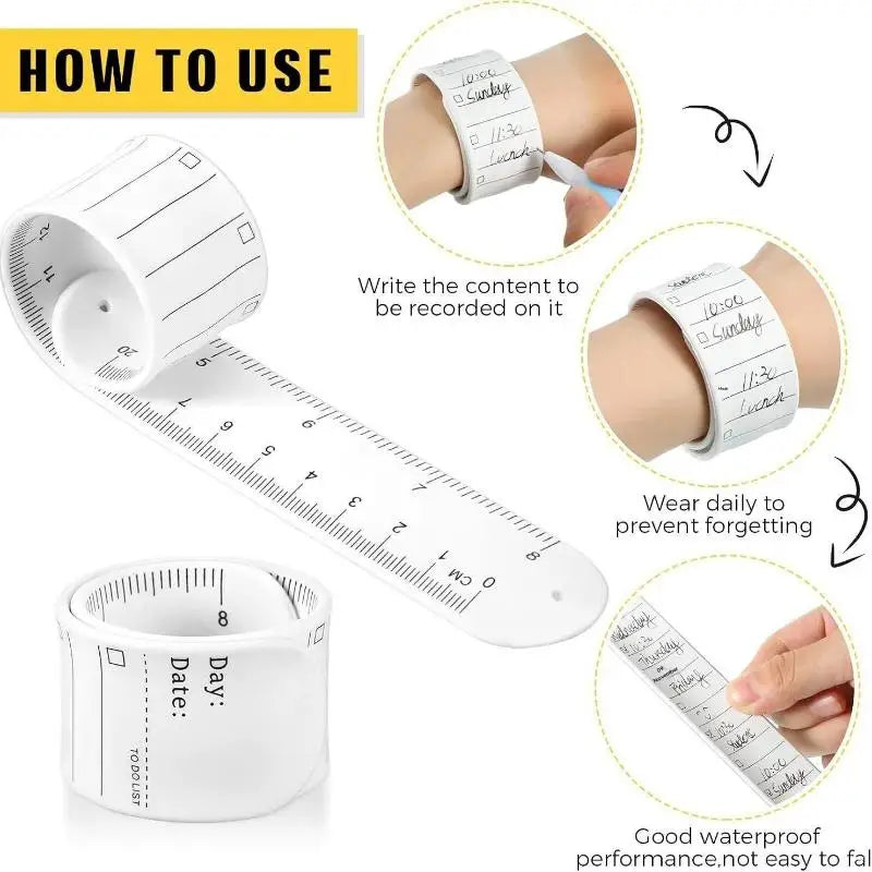 Erasable Silicone Wristband To-Do List | Waterproof & Reusable Wristband Notepad Qme