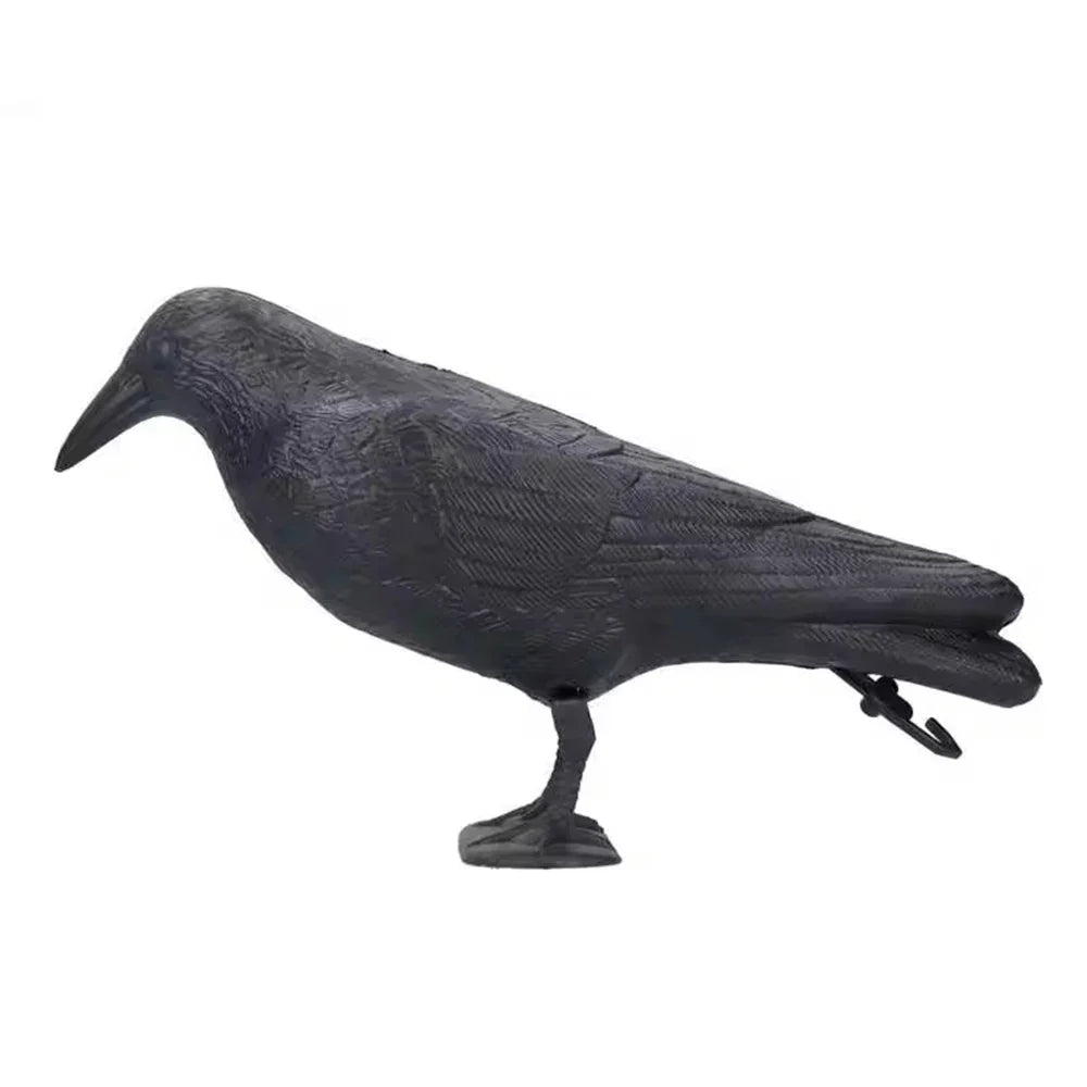 Realistic Crow Garden Ornament with Footpost | Resin Statue Garden Bird Statue Qme