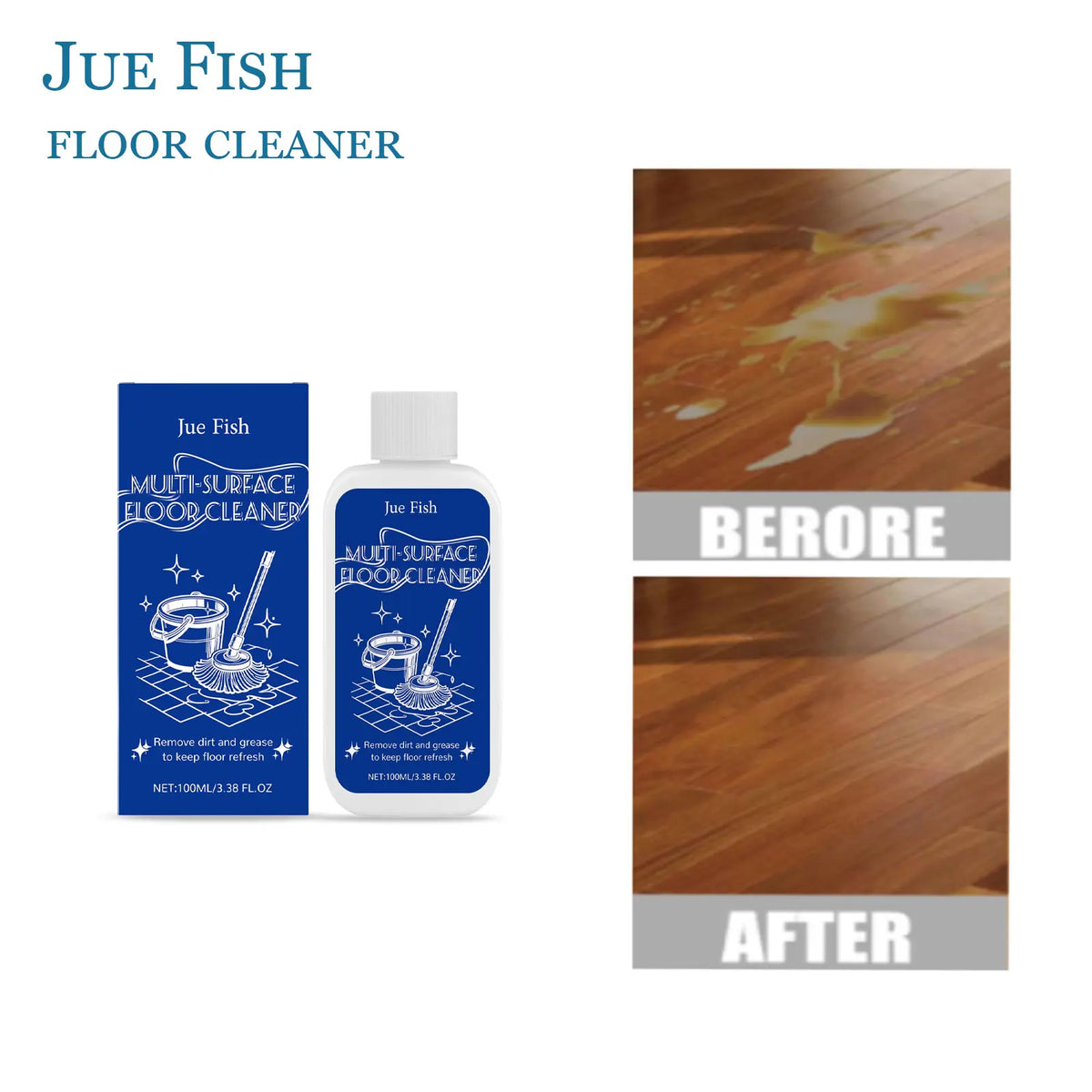 JUE FISH Multi-Surface Floor Cleaner – Fast & Powerful Floor Cleaner Qme