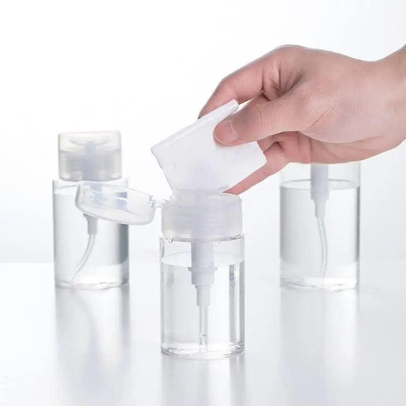 Refillable Nail Pump Dispenser Bottles 120ml–200ml | Press Top Nail Pump Dispenser Qme