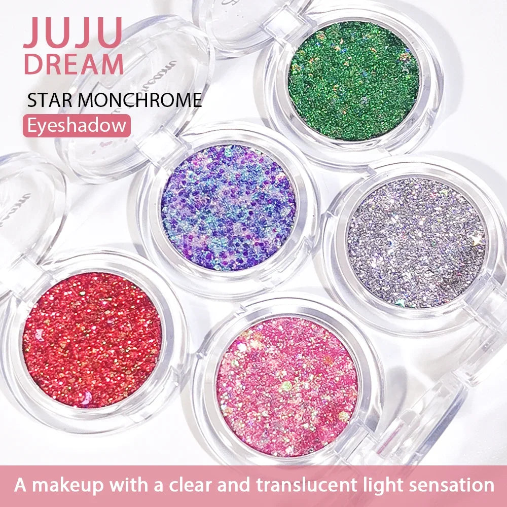 Monochrome Glitter Mermaid Shimmer Eyeshadow Compact | Vegan Glitter Eyeshadow Compact Qme