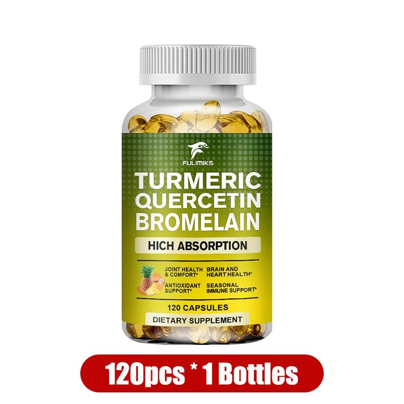 Turmeric Quercetin Bromelain Capsules | Joint & Immunity Support Herbal Supplement Capsules Qst 1 Bottles 120pcs