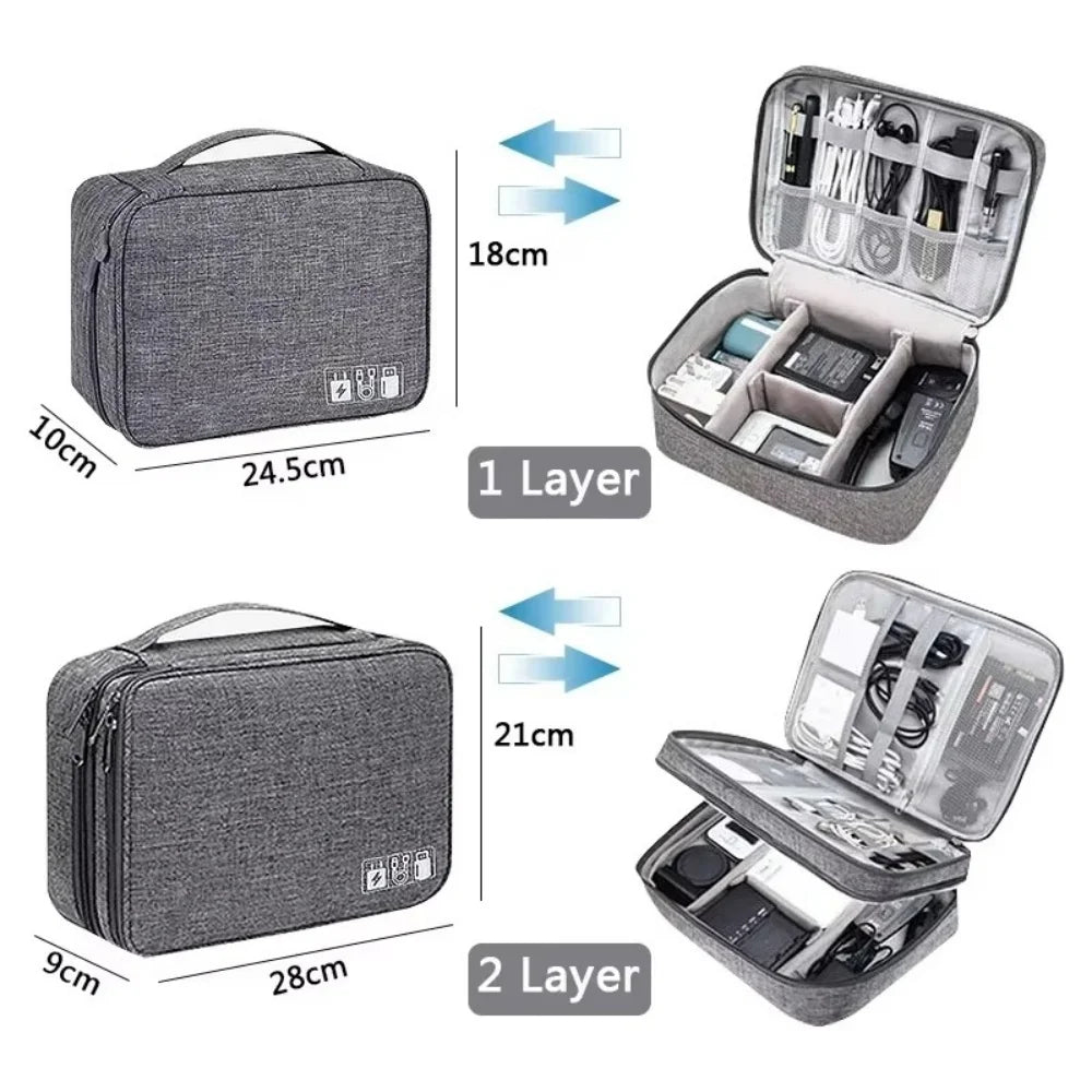 Waterproof Travel Cable Organizer Bag | Oxford Storage Case Cable Organizer Bag Qme