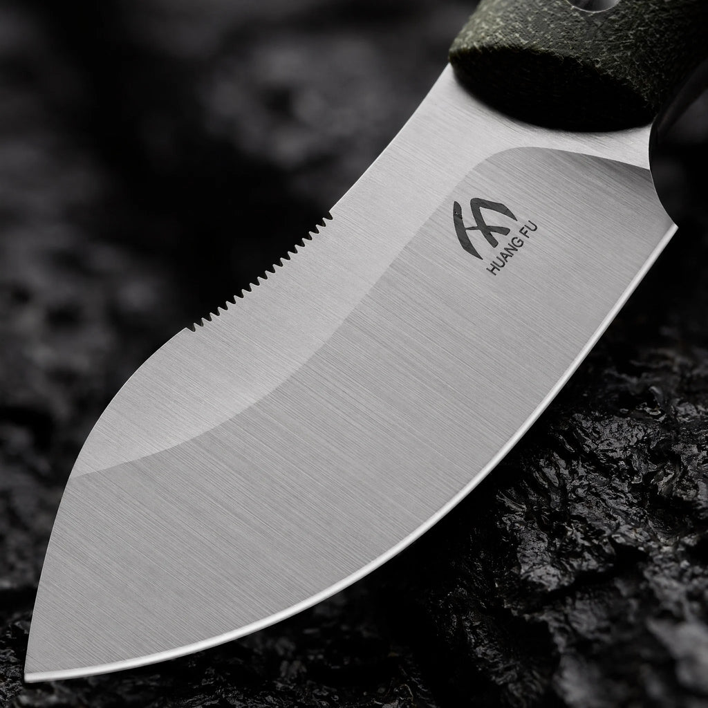 HUANGFU Fixed Blade Steel Knife – Camping, Hiking & Garden Fixed Blade Knife Qst