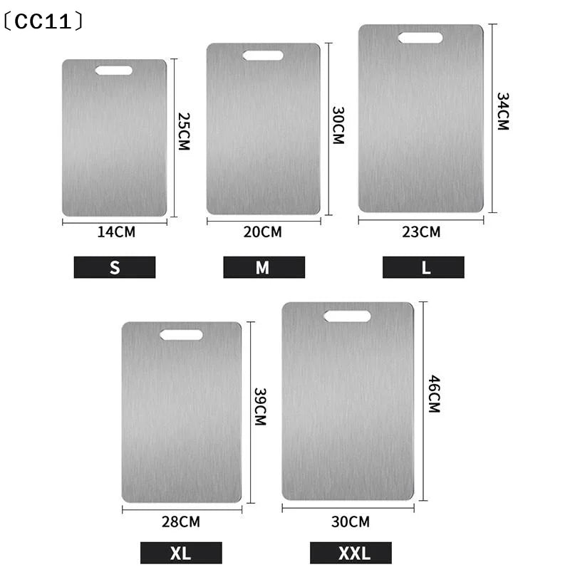 Stainless Steel Double-Sided Cutting Board – 5 Sizes Cutting Board Qme