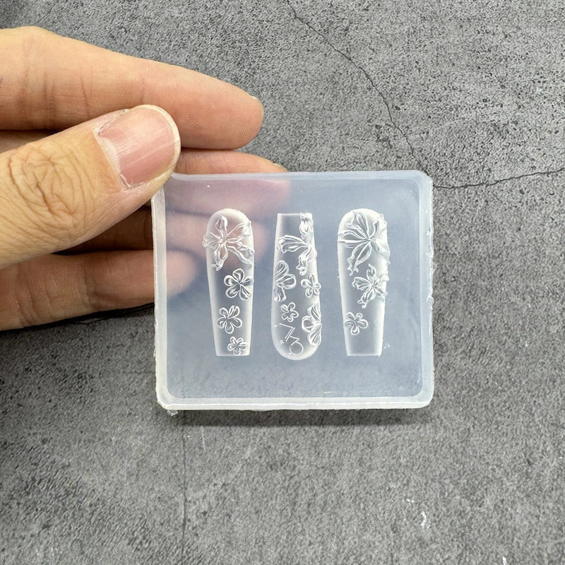 3D Silicone Lotus Leaf Nail Mold | DIY Nail Art Template