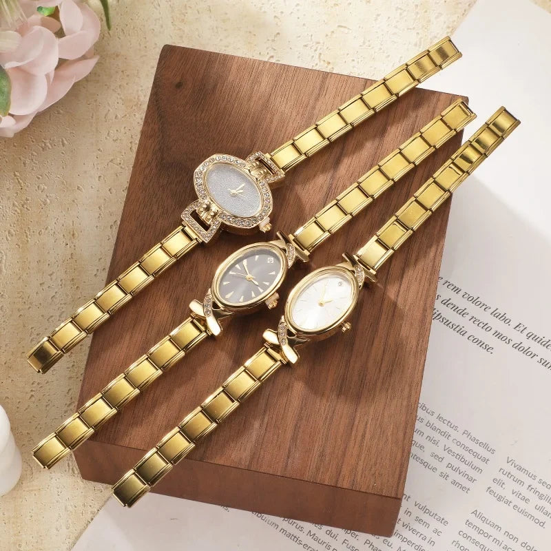 Personalized DIY Stainless Steel Oval Charm Watch Bangle Charm Watch Bangle Qme