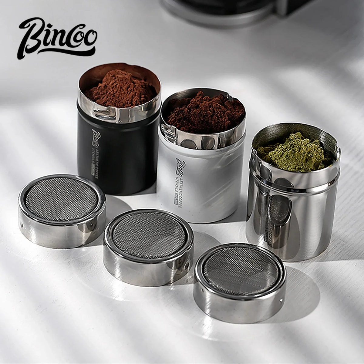Bincoo Stainless Steel Coffee Powder Shaker & Cocoa Sifter Set Coffee Powder Shaker Qst
