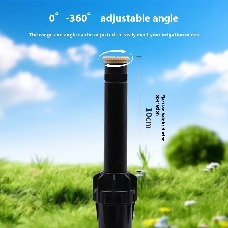 360° Pop-Up Lawn Sprinkler – 1/2" Thread, 4–5m Coverage Popup Lawn Sprinkler Qst