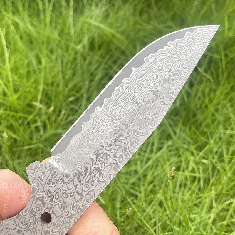 Swayboo VG10 Damascus Steel Knife Blank – DIY Fixed Blade Damascus Knife Blank Qst