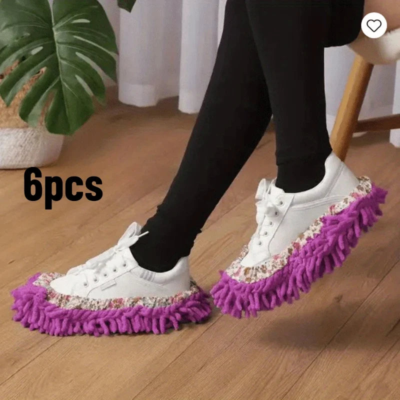 Microfiber Floor Dusting Slippers – Hands-Free Cleaning Floor Dusting Slippers Qme Purple