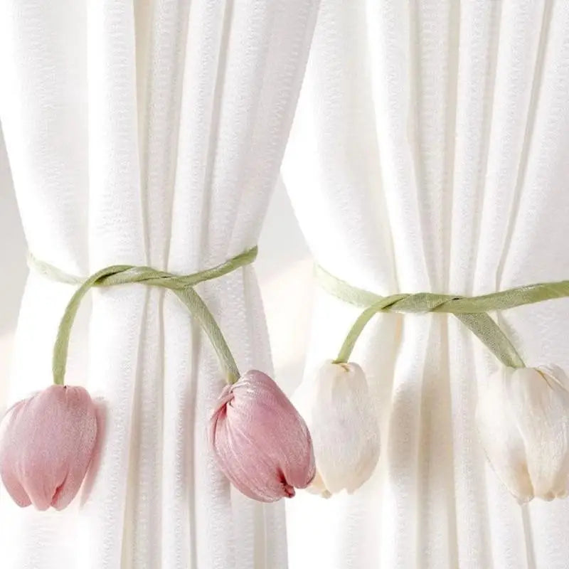 Elegant Tulip Curtain Tiebacks | Adjustable Rope Straps 4 Colors Curtain Tiebacks Qme