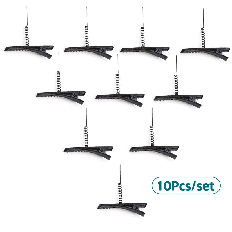10 Pcs Black Metal Coil Spring Hair Clips 40mm DIY Craft Hair Clips Set Qst A