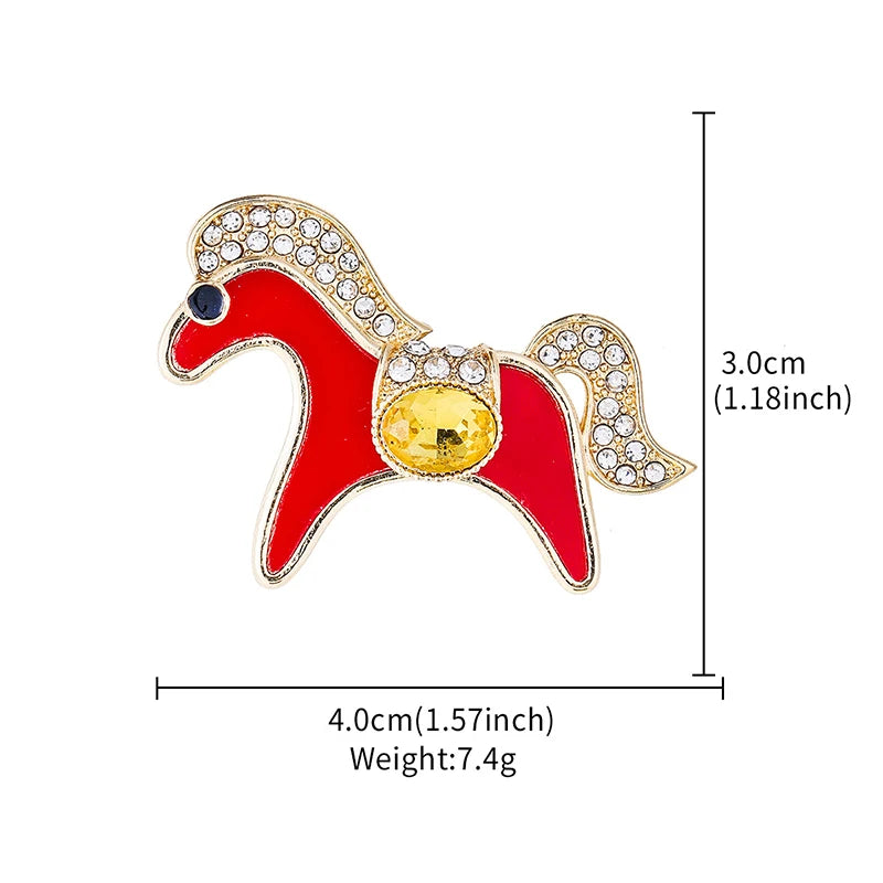 Zodiac Horse & Kitten Alloy Brooch Pin – Lunar New Year Corsage Brooch Pin Qst A11