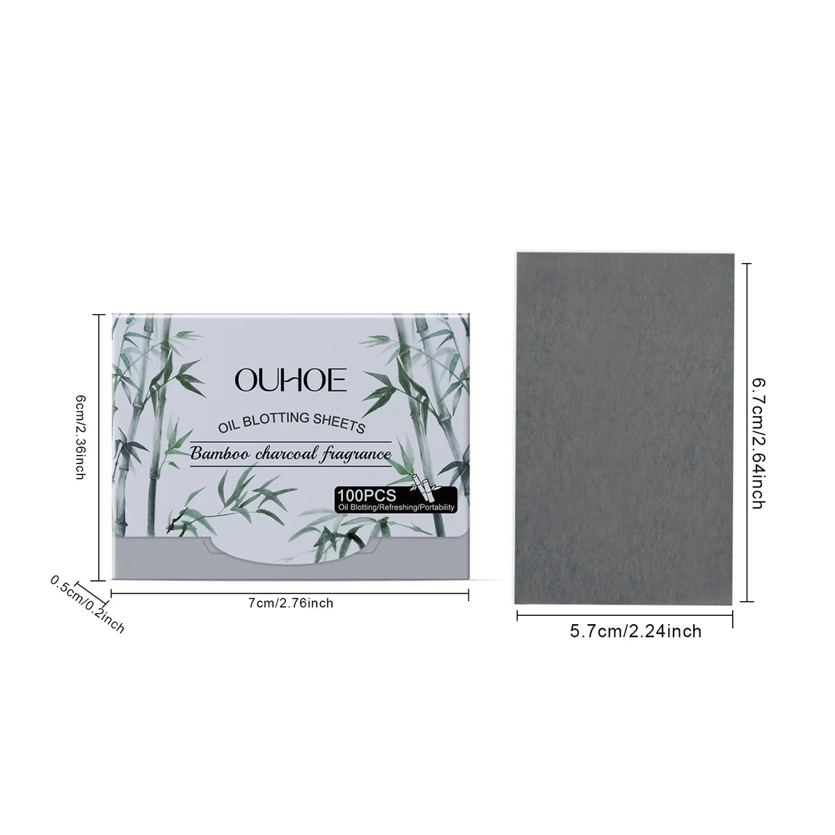 Bamboo Charcoal Oil Blotting Sheets – Matte Face, 100 Pcs Oil Blotting Sheets Qme