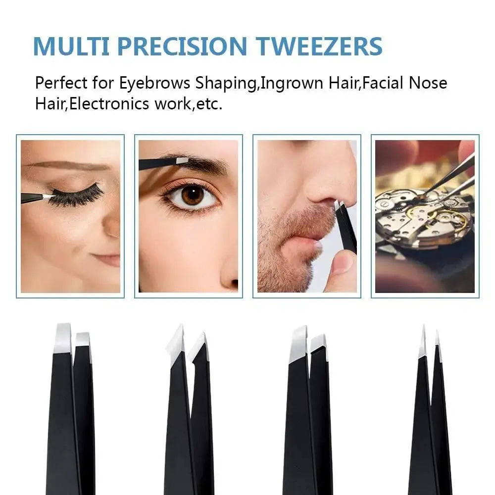4-Pack Professional Stainless Steel Precision Tweezers Set Precision Tweezers Set Qme