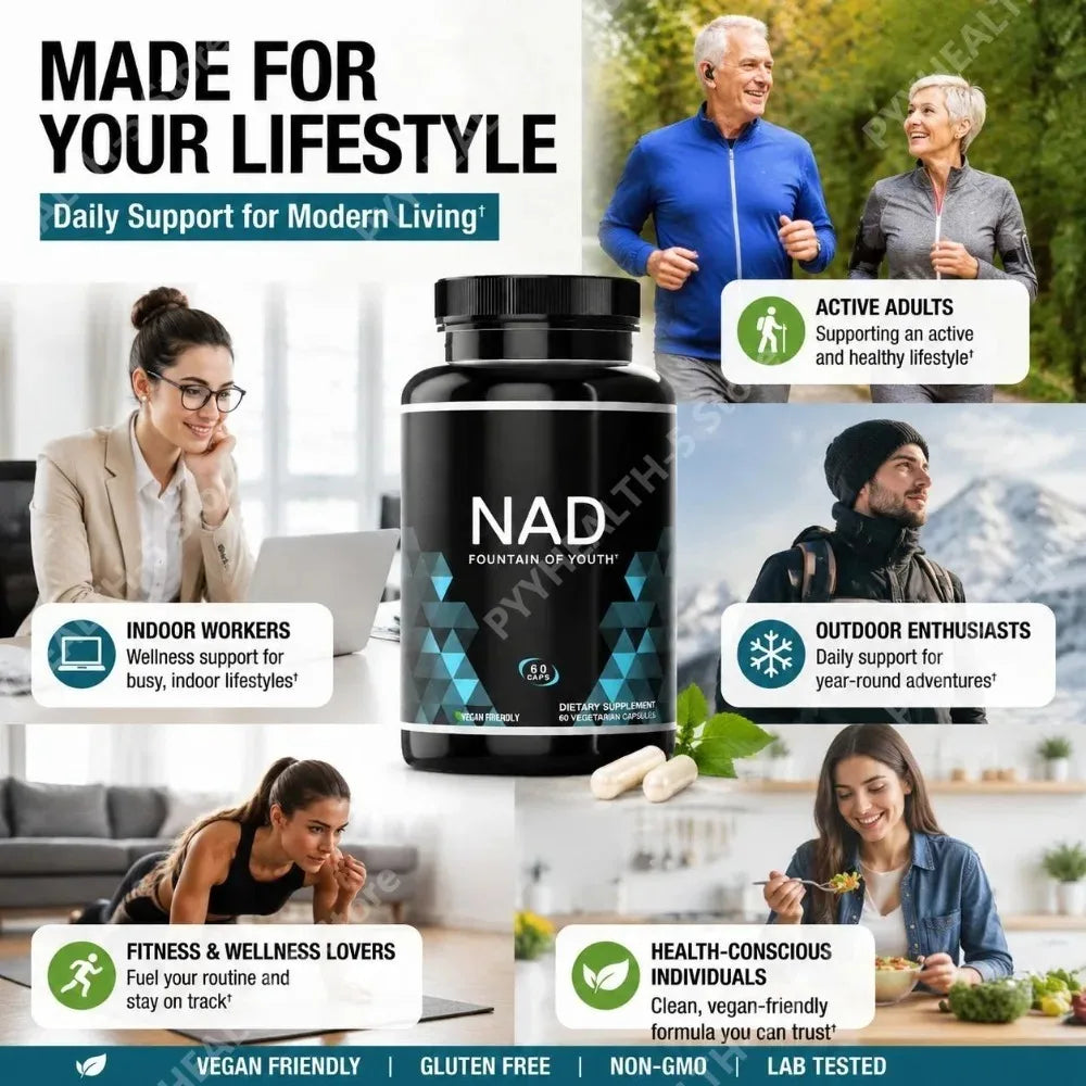 NAD+ Capsules with Niacin & Copper – Vegan, 60 Count Dietary Supplement Qst