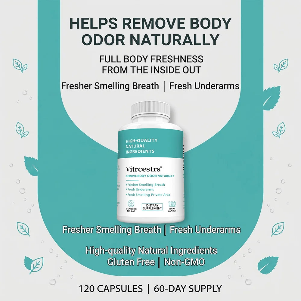 VITALXTRA Chlorophyll Capsules – Fresh Breath & Body Support Herbal Supplement Capsules Qst