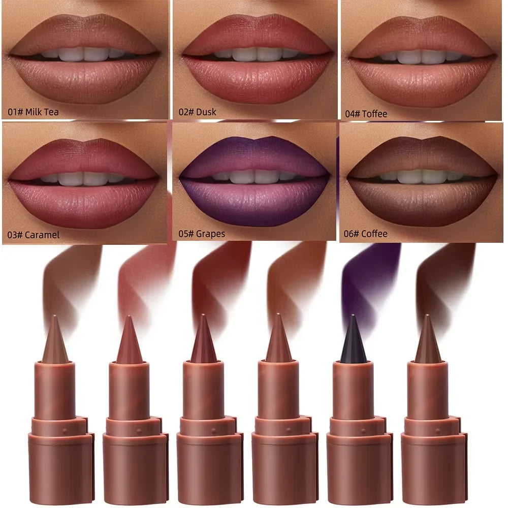 Tapered Gradient Lip Liner Velvet Matte Lipstick – 6 Shades Lip Liner Lipstick Qme