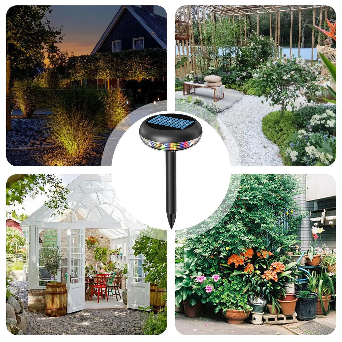 Solar Stake Lights Outdoor 3 Modes Color Changing Rechargeable Solar Stake Lights Qme