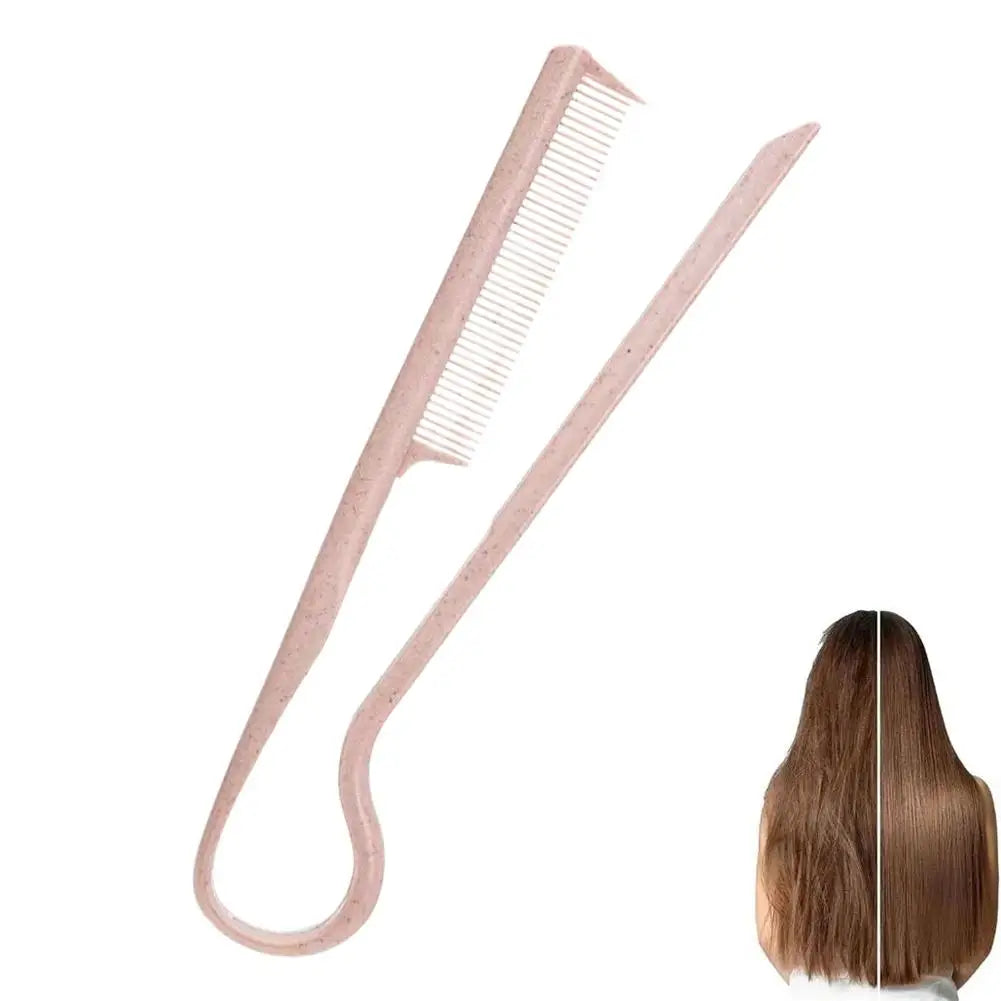 Portable V-Shaped Hair Straightener Comb – Styling & Finish Hair Styling Comb Qme pink