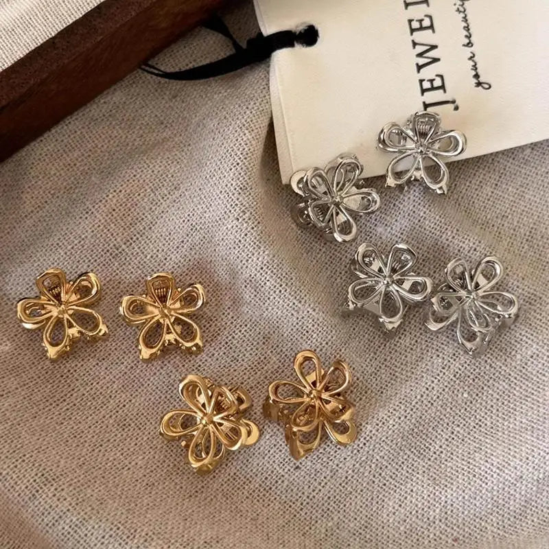 Mini Metal Hair Claw Clips Gold Silver Flower Butterfly Hair Claw Clips Qme