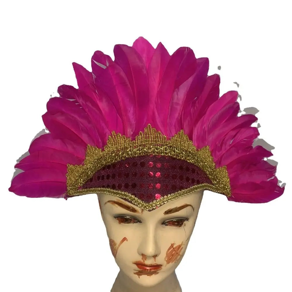 Adjustable Colorful Feather Headdress – Carnival & Costume Costume Headdress Qme