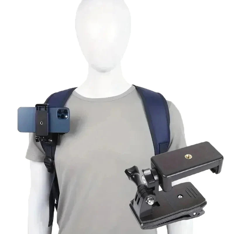 Backpack Strap Phone Clip Mount – Anti-Slide Adjustable Holder Phone Clip Mount Qme