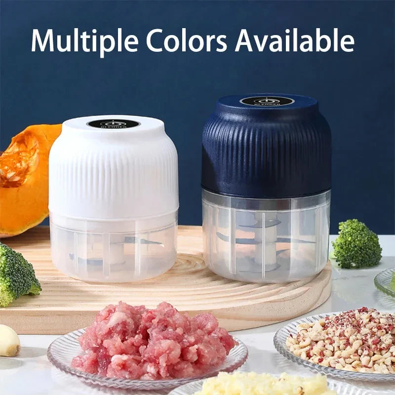 Mini Electric Garlic Chopper – USB Rechargeable Food Processor Electric Food Chopper Qme