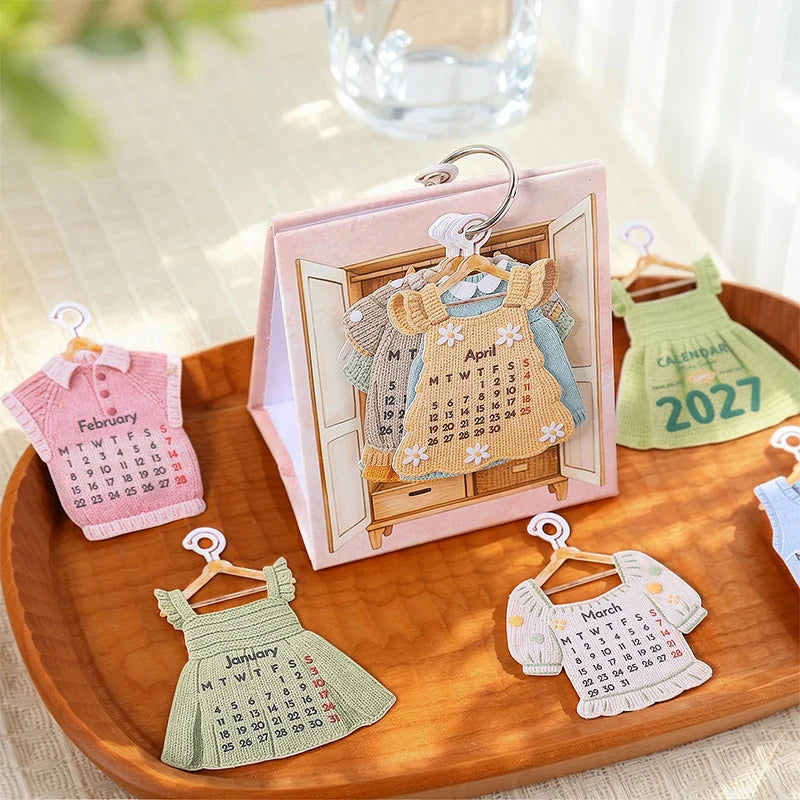 2027 Wardrobe-Shaped Mini Desk Calendar – Cute Creative Design Mini Desk Calendar Qme