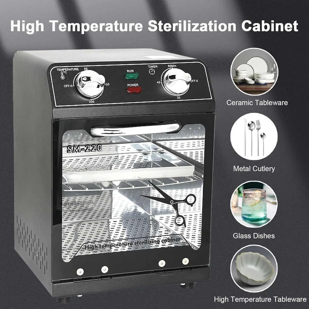 VamsLuna 8L Dry Heat Sterilizer Cabinet for Nail & Salon Tools Nail Tool Sterilizer Qst