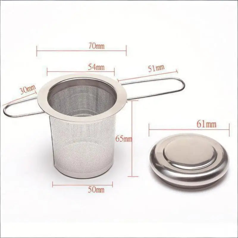 Stainless Steel Mesh Tea Infuser with Lid – Reusable Loose Leaf Tea Infuser Qme B
