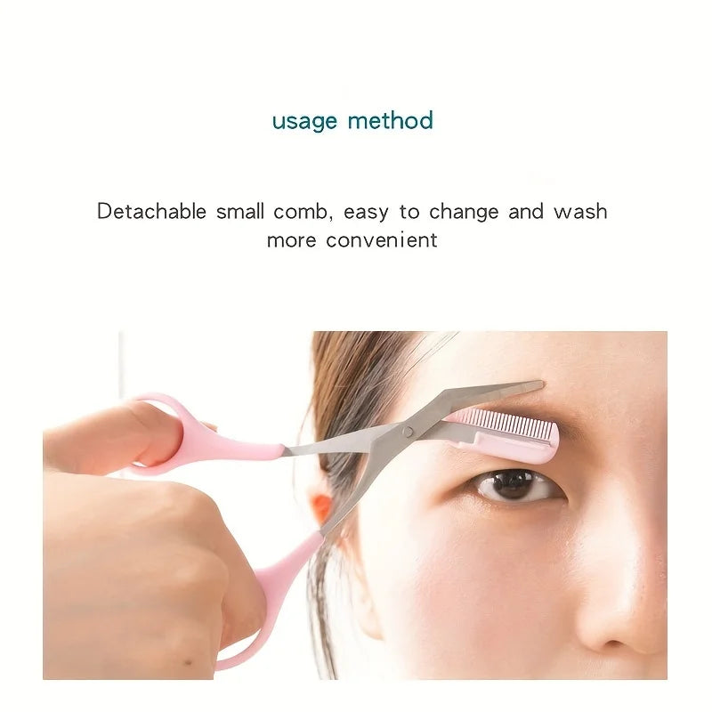 Eyebrow Comb & Scissor Trimmer Set – Brow Grooming Tool Eyebrow Grooming Tool Qme