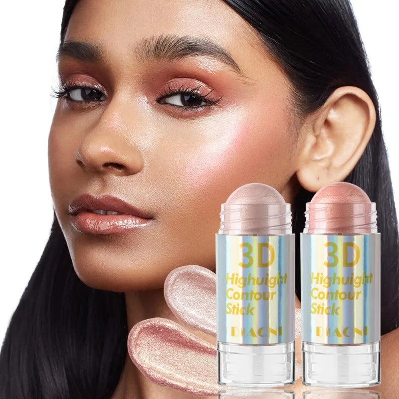6-Color 3D Highlighter Bar – Contour, Bronzer & Shimmer Stick Highlighter Contour Bar Qme