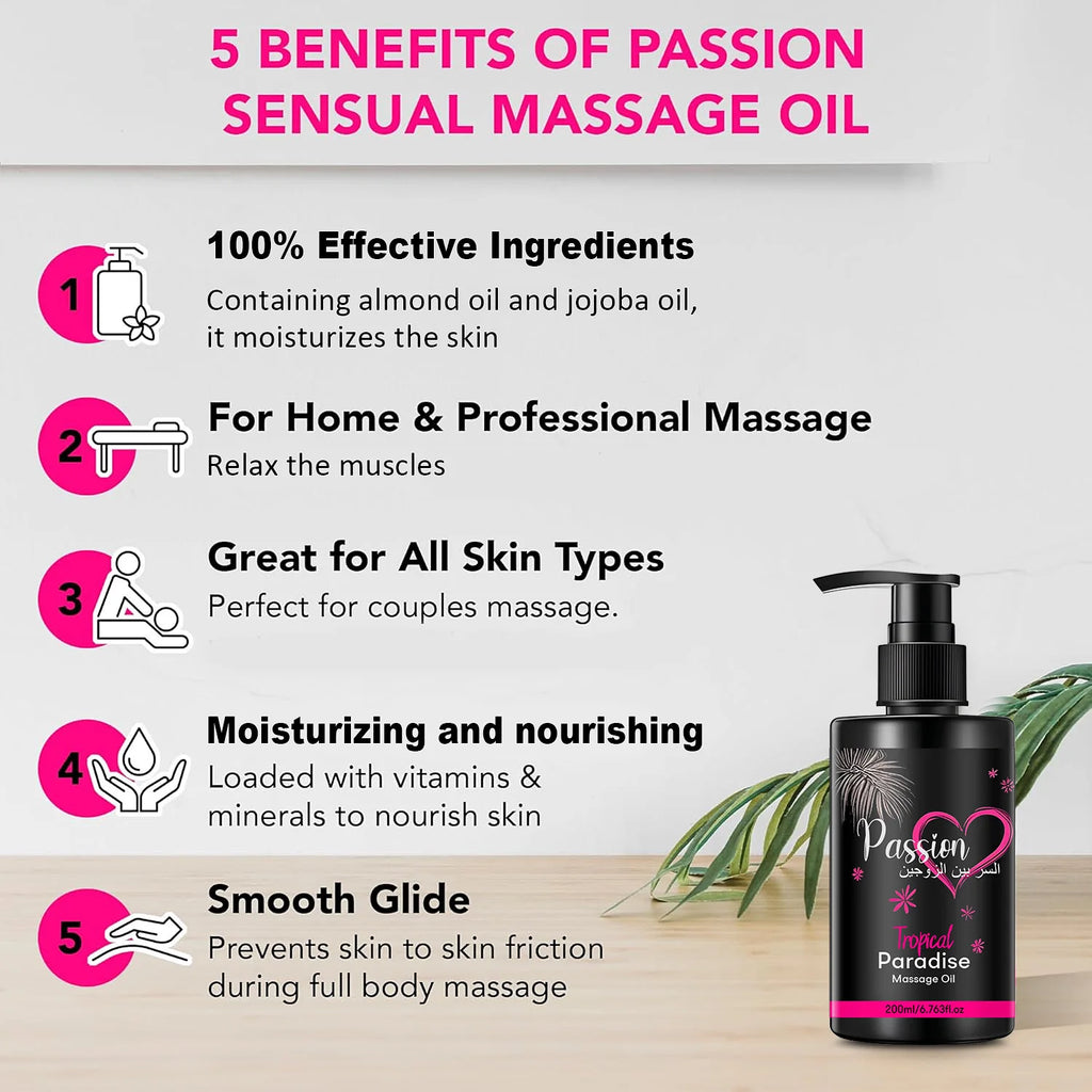2PCS Body Massage Oil – Sweet Almond & Jojoba, 400ml Set Body Massage Oil Qst