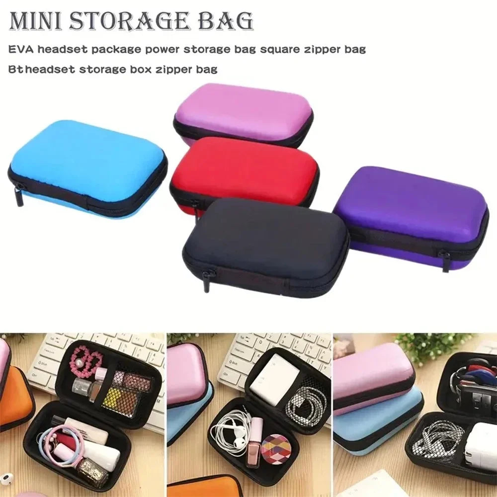EVA Zipper Storage Bag for Earphones, Cables & USB Accessories Electronics Accessories Bag Qme