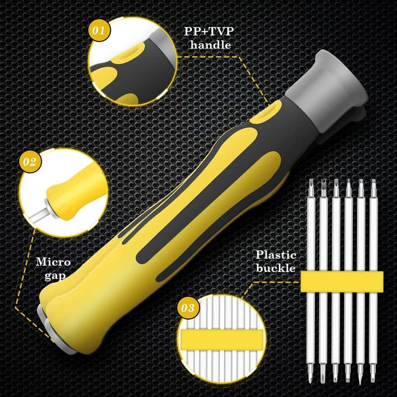 12-in-1 Mini Precision Screwdriver Set – 12 Sizes, Magnetic Bits Precision Screwdriver Set Qst