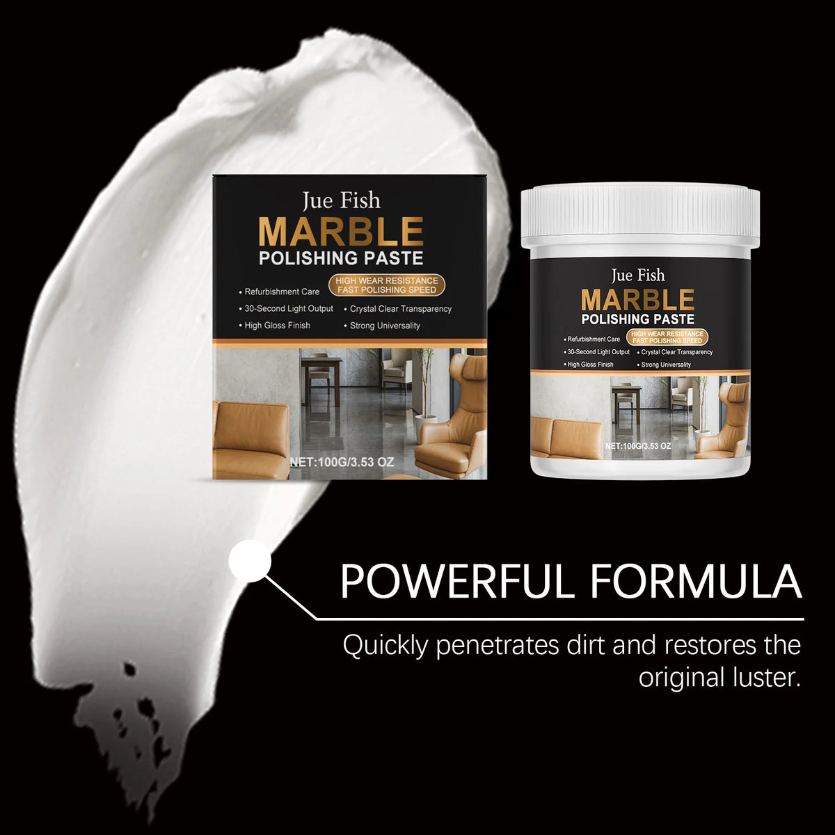Marble Polishing Paste 100g – Quartz & Stone Brightener Stone Polishing Paste Qst